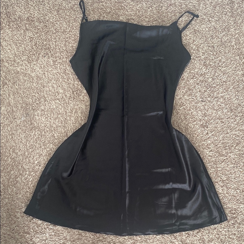 SHEIN Black Sheath Mini Dress Spaghetti Strap